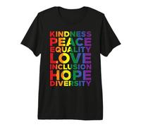 Kindness Equality Love LGBTQ Rainbow Flag Gay Pride Ally Camiseta Premium