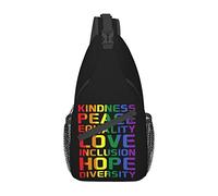 Kindness Equality Love LGBTQ Rainbow Gay Pride Ally Sling Bag Senderismo Mochila Crossbody Hombro Mochila Travel Chest Pack para Hombres Mujeres