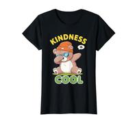 Kindness Is Cool Dabbing Bear Positividad Volver a la Escuela Diversión Camiseta gráfica económica, Mujer, Negro, M
