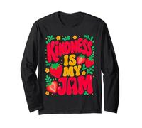 Kindness Is My Jam Mental Health T-Shirt Positivity Design Manga Larga