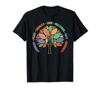 Kindness Peace Equality Love Inclusion Hope Diversity Retro Camiseta