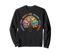 Kindness Peace Equality Love Inclusion Hope Diversity Retro Sudadera