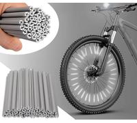 KINDOYO 72 Piezas Reflector de Radios para Bicicleta - Tubo Reflector de Rueda de Bicicleta de Visibilidad de 360°, Clip Reflectante de Ciclismo Impermeables para Ciclismo Nocturno