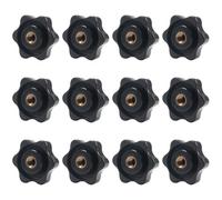 KINDPMA 12 Piezas M8 Tuerca de Agarre Estrella Diámetro Exterior 38 mm Tuerca de Mariposa Tuerca Moleteada Cabeza de Tornillo de Estrella para Muebles, Máquinas Herramienta, Dispositivos Electrónicos