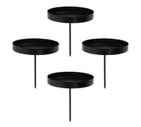KINDPMA 4 Piezas Portavelas de Adviento 8cm Portavelas de Corona de Adviento Portavelas de Metal para Anillos de Flores Decorativos de Navidad y Mesas de Comedor (Negro)