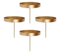 KINDPMA 4 Piezas Portavelas de Adviento 8cm Portavelas de Corona de Adviento Portavelas de Metal para Anillos de Flores Decorativos de Navidad y Mesas de Comedor (Dorado)