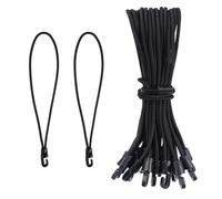 KINDPMA 60 Piezas Pulpos Elasticos con Gancho Negra 3 Longitudes 10cm/15cm/25cm Goma Tensora con Gancho Multifuncional Tensores de Lona para Tiendas de Campaña Portaequipajes Bicicleta Motocicleta
