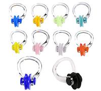 KINDPMA Pinzas de Nariz 10 Piezas Silicona Pinzas de Natación Nose Clip de Nariz Protector para Adultos y Niños 10 Colores