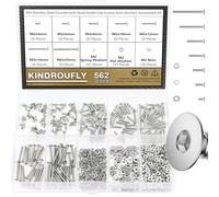 Kindroufly Juego de 562 tornillos de cabeza avellanada M2 x 4/6/8/10/12/16/20 mm, kit surtido de tuercas, arandelas, acero inoxidable 304, rosca totalmente a máquina