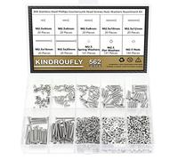 Kindroufly Juego de 562 tornillos de cabeza avellanada Phillips M2.5 x 4/6/8/10/12/16/20 mm, kit surtido de tuercas de acero inoxidable 304, rosca totalmente a máquina