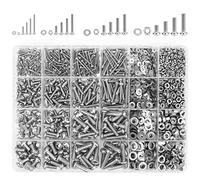 Kindroufly Kit surtido de tornillos M2 M3 M4 M5, tornillos y arandelas M5, juego de tornillos métricos, tornillos y tuercas, tornillos de máquina, rosca completamente a máquina (plata, kit de tornillos de máquina Phillips Pan Head)