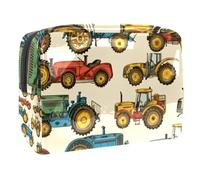Kinds of Farm Tractors - Bolsa de cosméticos para mujer, neceser de viaje, grande, de PVC, organizador de maquillaje con cremallera, multicolor, 18.5x7.5x13cm/7.3x3x5.1in, Neceser