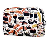 Kinds of Salmon - Neceser de sushi para mujer, neceser de viaje, bolsa organizadora de maquillaje grande con cremallera, multicolor, 18.5x7.5x13cm/7.3x3x5.1in, Neceser