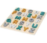 Kindsgut ABC-Rompecabezas, Puzzle de Letras de Madera en Colores sutiles, Materiales respetuosos con el Medio Ambiente, sin sustancias nocivas, Alfabeto, Caspar