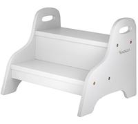 Kindsgut - Taburete Escalonado de Madera, 2 peldaños Ideal para niños, Colores discretos, Materiales ecológicos y sin sustancias nocivas, Color Gris Claro