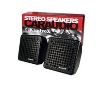 Kindvox Juego de Altavoces de Doble Cono y 4" suministrados en Caja y reja Mini Box para Montaje en Superficie, Negro