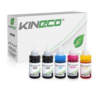 Kineco 5X Tinta Compatible con Epson EcoTank ET-2500 ET-2550 ET-2600 ET-2650 ET-4500 ET-14000 L100 L110 L1300 L200 L210 L350 L355 L365 L455 L550 L555 L565 | 70 ml Cada una