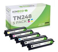 Kineco TN248 - Juego de 5 tóneres compatibles con Brother para DCP-L3560CDW MFC-L3760CDW HL-L3240CDW HL-L3220CW MFC-L3740CDW negro, cian, magenta y amarillo, incluye chip TN248VAL