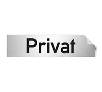Kinekt3d Leitsysteme 'Cartel para Puerta Privat Nuevo. PVC Nota Cartel 160 x 40 mm Plata Mate & # x2022; Auto-Adhesivos.