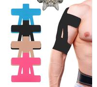 Kinesiology Tape For Shoulder Pain Relief,Kinesiology Tape For Shoulder,Precut Kinesiology Tape For Knees,Waterproof & Elastic, Breathable,Hypoallergenic Latex-Free Elastic (10*Blcak)