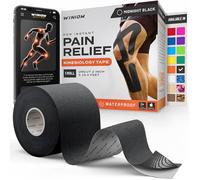 Kinesiology Tape-Incredible Support for Athletic Sports and Recovery+Free Taping Guide-Uncut 2 inch 16.4 feet Roll (Midnight Black + Free Taping Guide, Pack of 1)