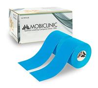 Mobiclinic®, Pack 12 uds. kinesiotape, Venda neuromuscular adhesiva, 5m x 5cm, Esparadrapo deportivo, Alivio dolor muscular, Vendaje kinesiológico, Cinta kinesiológica, Face tape, Azul