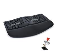 KINESIS mWave - Teclado ergonómico silencioso para PC (negro) | Interruptores mecánicos lineales silenciosos | Bluetooth y USB | Programable | Retroiluminado | Modificadores de Windows y teclas de