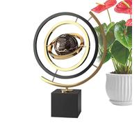 Kinetc - Decoración de globo de metal, escultura abstracta giratoria, pieza de arte contemporánea de escritorio, de hierro minimalista, estante de escritorio de oficina, sala de estar