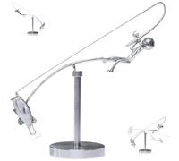 Kinetic Fishing Sculpture, The Fisherman Balancing Sculpture - Balance Art for Your Space, Metal Fishing Statue, Fishing Rod Balances Arts, Balances Art Sculptures, Fisherman Home Decoration (1PCS)