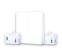 KINETIC - Interruptor de serie doble y 2 receptores inalámbricos LX-QR101W para sistema de interruptor inalámbrico, sin batería, interruptor de pared inalámbrico y receptor inalámbrico sin cableado