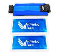 Kinetic Labs - Bolsa de hielo reutilizable con paquete de gel extra - Elegible para HSA FSA - Bolsa de hielo frío caliente para lesiones con correa (grande con paquete de gel adicional)