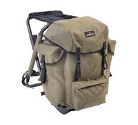 Kinetic Mochila de pesca prémium con asiento, 35 L, 34 x 32 x 51 cm, asiento de forro polar, marco de aluminio, taburete de pesca, silla de mochila, Negro , 35 Liter