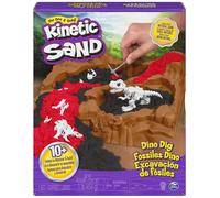 KINETIC SAND - ARENA MÁGICA - EXCAVACIÓN DE FÓSILES - Escenario de Excavación de Fósiles con 10 huesos de Dinosarurios Ocultos por Descubrir - Kit Manualidades Niños - 6055874 - Juguetes Niños 6 Años+