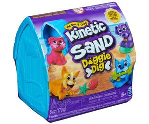 Kinetic Sand Caseta para Perros - con 170 g de Arena mágica de Playa, 1 Figura de Perro y Accesorios para diversión Creativa en Interiores de Arena, para niños a Partir de 3 años