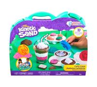 Kinetic Sand, Estuche de café con arena de juego de 793 g en 4 colores, 9 herramientas y moldes, almacenamiento, juguetes para niños y niñas de 5 años en adelante