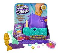 Kinetic Sand, Juego de cristal de sirena, 481 g de arena de juego, arena brillante dorada, almacenamiento y herramientas, juguetes sensoriales para niños a partir de 3 años