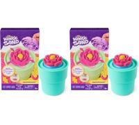 Kinetic Sand - KIT FLOR MÁGICA 'SQUISH BLOSSOM' : 227 g de Arena Mágica Rosa, Neón y Amarilla, 1 Molde y 1 Maceta con Moldes - 6071548 - Kit Manualidades niños - Juguetes Niños 5 Años + (Paquete de 2)