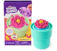 Spin Master – Kit Kinetic Sand Flor Mágica (Squish Blossom), 227 g, rosa, neón y amarilla, moldes