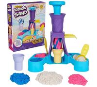 Kinetic Sand Máquina de Helados Arena Magica 400g con Moldes y 2 Conos | Máquina de helados con 400 g de arena mágica, 2 conos y herramientas para crear helados. Kit Manualidades para niños +5 años.