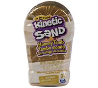 Kinetic Sand, Mini Momia, 170 g de arena mágica, arena cinética marrón, 1 molde de personaje sorpresa, 2 accesorios y 3 gemas incluidas, juguetes para niños y niñas 3 años