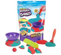 Kinetic Sand, Mold N' Flow, 680 g, arena en 2 colores, rojo y verde, 3 herramientas para modelar y crear, juego para niños y niñas, a partir de 3 años
