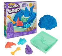 Kinetic Sand - Set Sandbox: con Arenero, 454 g de Arena Mágica Azul y 4 Accesorios - Kit Manualidades Niños - Juguetes Niños 3 Años +