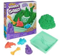 Kinetic Sand - Set Sandbox con Arenero, 454 g de Arena Mágica Verde y 4 Accesorios - Kit Manualidades Niños - Juguetes Niños 3 Años +