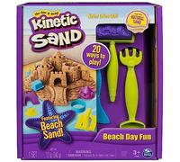 Kinetic Sand - Set UN DÍA EN LA Playa: 340 g de Arena Mágica Moldeable, Moldes de Castillo y Herramientas - Kit Manualidades Niños - 6037424 - Juguetes Niños 3 Años +