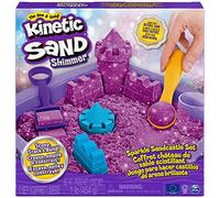 Kinetic Sand Shimmer - Juego de arenero con arena mágica brillante de 454 g en color morado, bañera y accesorios para jugar en interiores a partir de 3 años