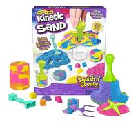 Kinetic Sand, Squish N' Create con 382 g de Arena de Juego Azul, Amarilla y Rosa, 5 Herramientas, Juguetes sensoriales para niños a Partir de 3 años