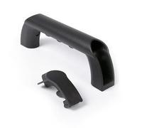 KINETIK MSystem - KM.BG1220 ERGO - Tiradores de plástico negro con tapas | Tiradores para muebles - 1 pieza (longitud: 160 mm)