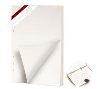 KINETOX 1 Paquetes Recambio Agenda A5 6 Anillas 60 Hojas Recambio para Carpeta Anillas Hojas Papel de Recambio a5 Punteado de Agenda Filofax diario de bocetos Archivador A5 Carpeta