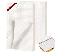 KINETOX 2 Paquetes Recambio Agenda A6 6 Anillas 120 Hojas Recambio para Carpeta Anillas Hojas Papel de Recambio a6 Cuadriculado Recambio de Agenda Filofax diario de bocetos Archivador A6 Carpeta