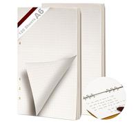 KINETOX 2 Paquetes Recambio Agenda A6 6 Anillas 120 Hojas Recambio para Carpeta Anillas Hojas Papel de Recambio a6 Punteado Recambio de Agenda Filofax diario de bocetos Archivador Carpeta